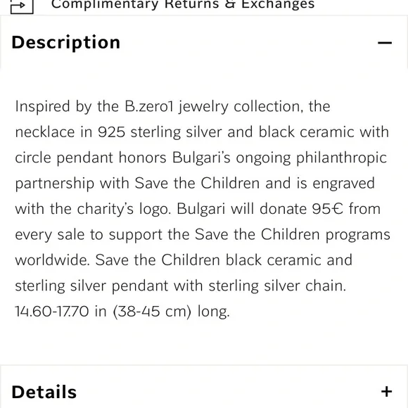 NIB Bulgari Sterling Silver + Ceramic Pendant Necklace, Unisex - Picture 10 of 13